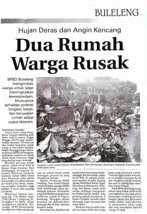 Dua Rumah Warga Rusak